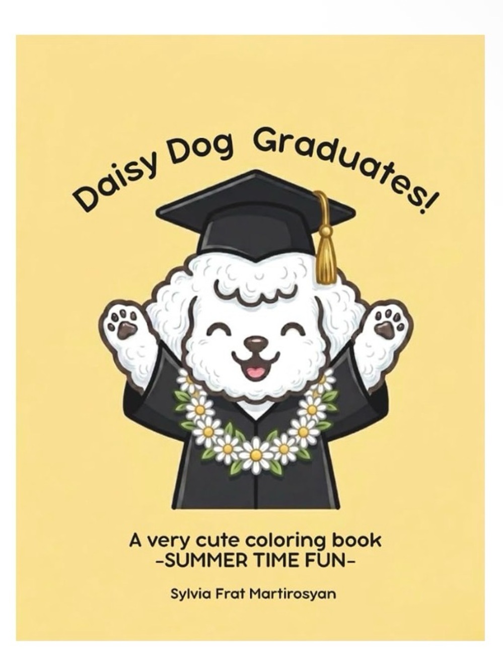 Graduation Daisy Dog Coloring Book - Yellow Cover